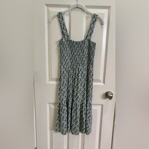 LOFT Green Midi Sundress with Square Neck